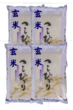 画像1: 【玄米】令和7年産福島県産・会津コシヒカリ20kg（5kg×4袋）石抜き処理済]　●送料無料(北海道・九州・沖縄を除く)