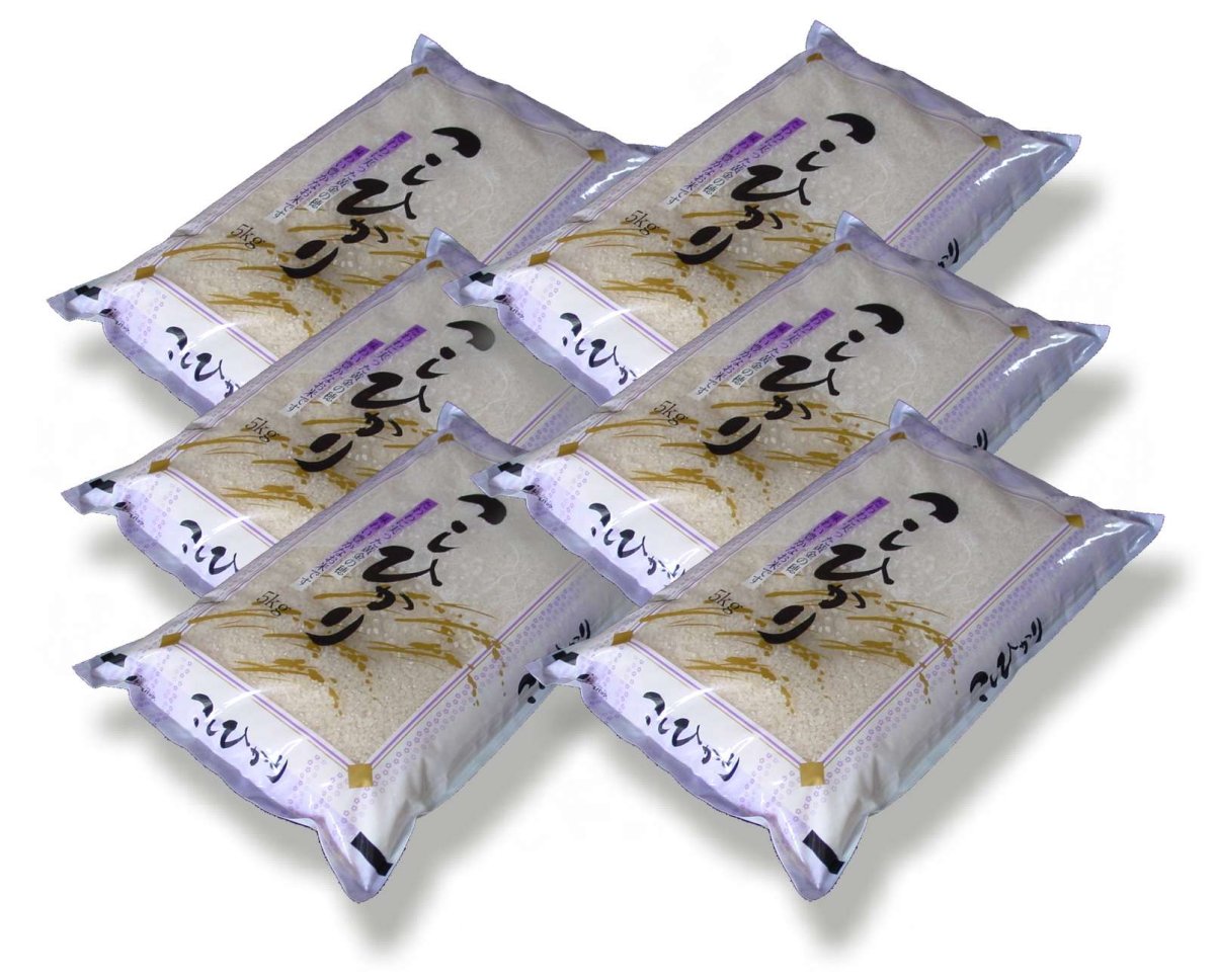 画像1: 令和7年産・福島県産・特選会津コシヒカリ30Kg（5kg×6袋）　●送料無料(北海道・九州・沖縄を除く) (1)