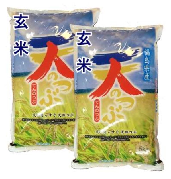 画像1: 【玄米】令和6年産　福島県産　天のつぶ 　10kg 5kg×2袋）　[石抜き処理済]　●送料無料(北海道・九州・沖縄を除く)