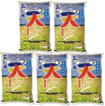 【玄米】令和5年産　福島県産　天のつぶ 　25kg (5kg×5袋)　[石抜き処理済]　●送料無料(北海道・九州・沖縄を除く)