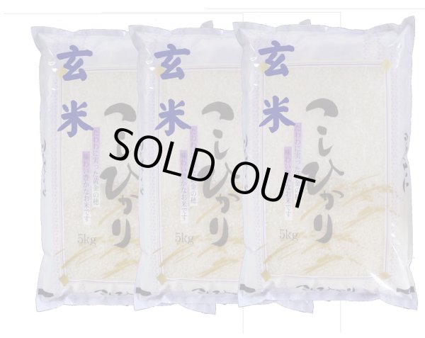 画像1: 【玄米】令和6年産福島県産・会津コシヒカリ15kg（5kg×3袋）[石抜き処理済]　●送料無料(北海道・九州・沖縄を除く) (1)