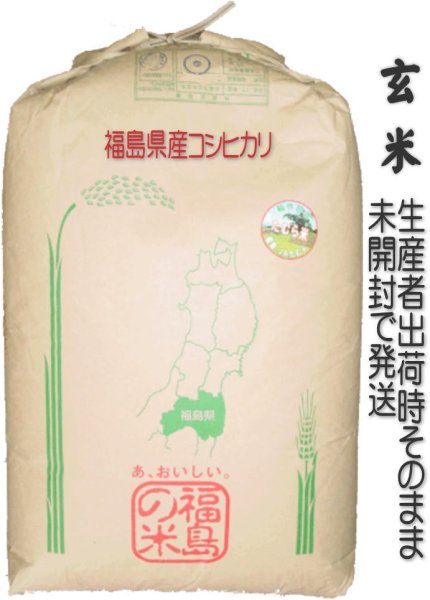 画像1: 【玄米】【令和6年産】福島県産・会津コシヒカリ30kg（生産者出荷時の30kg紙袋）　●送料無料(北海道・九州・沖縄を除く) (1)