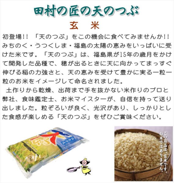 画像6: 【玄米】令和7年産　福島県産　天のつぶ 　25kg (5kg×5袋)　[石抜き処理済]　●送料無料(北海道・九州・沖縄を除く) (6)